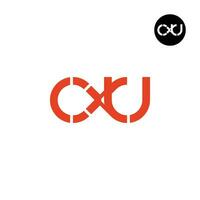lettera cxu monogramma logo design vettore