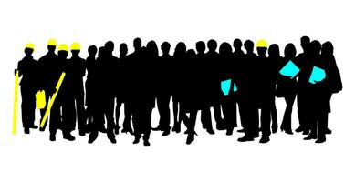 gruppo di lavoratore persone silhouette. celebrazione e vacanza elemento illustrazione. in forma per elemento, sfondo, striscione, sfondo, coperchio. vettore eps 10