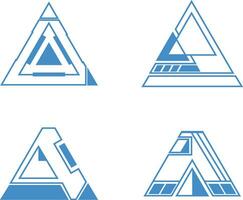 futuristico triangolo hud telaio impostare. semplice design. vettore illustrazione