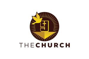 di moda e professionale lettera y Chiesa cartello cristiano e tranquillo, calmo vettore logo design