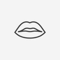 labbra linea icona vettore. bacio, san valentino, bocca simbolo cartello vettore