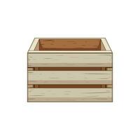 scatola di legno gabbia cartone animato vettore illustrazione