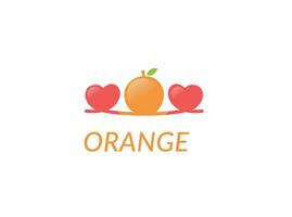 minimo mano disegnato amore frutta logo design - arancia logo design - ictus frutta logo - schema frutta logo vettore