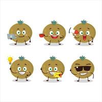 ceylon uva spina cartone animato personaggio con vario tipi di attività commerciale emoticon vettore