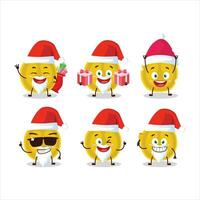 Santa Claus emoticon con fetta di nance cartone animato personaggio vettore
