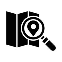ricerca carta geografica vettore glifo icona per personale e commerciale uso.