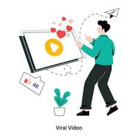 virale video piatto stile design vettore illustrazione. azione illustrazione