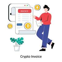 crypto fattura piatto stile design vettore illustrazione. azione illustrazione