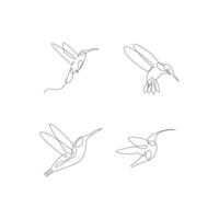 colibrì linea illustrazione vettore