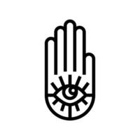 hamsa mano ebraico linea icona vettore illustrazione