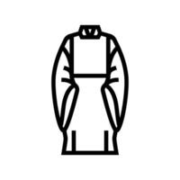 shinto sacerdote accappatoio lo shintoismo linea icona vettore illustrazione