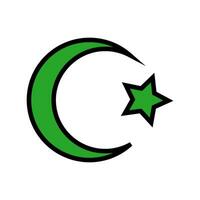 mezzaluna Luna Islam musulmano colore icona vettore illustrazione