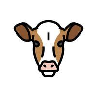 mucca testa azienda agricola colore icona vettore illustrazione