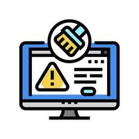 virus rimozione riparazione computer colore icona vettore illustrazione