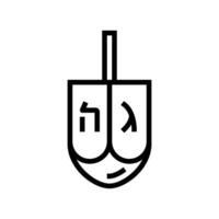 hanukkah dreidel ebraico linea icona vettore illustrazione