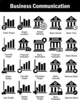 un' impostato di 20 attività commerciale icone come spazzatura grafico, grafico Posizione, globale bancario vettore