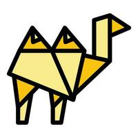 origami cammello icona vettore piatto