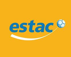 troy AC club simbolo logo ligue 1 calcio francese astratto design vettore illustrazione con giallo sfondo