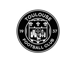 tolosa fc club simbolo logo nero ligue 1 calcio francese astratto design vettore illustrazione