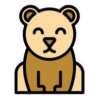 zoo orso icona vettore piatto
