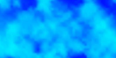 sfondo vettoriale azzurro con nuvole. splendente illustrazione con nuvole sfumate astratte. modello per siti Web.