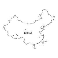 Cina carta geografica icona vettore