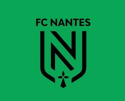 fc nantes logo club simbolo nero ligue 1 calcio francese astratto design vettore illustrazione con verde sfondo