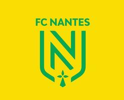 fc nantes logo club simbolo verde ligue 1 calcio francese astratto design vettore illustrazione con giallo sfondo