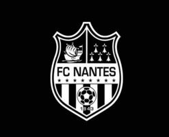 fc nantes club logo simbolo bianca ligue 1 calcio francese astratto design vettore illustrazione con nero sfondo