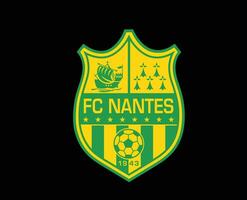 fc nantes club logo simbolo ligue 1 calcio francese astratto design vettore illustrazione con nero sfondo