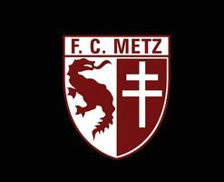 fc metz club logo simbolo ligue 1 calcio francese astratto design vettore illustrazione con nero sfondo