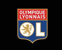olimpico lyonnais club logo simbolo ligue 1 calcio francese astratto design vettore illustrazione con nero sfondo