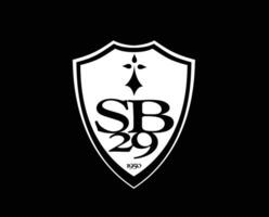 stadio brestois club simbolo logo bianca ligue 1 calcio francese astratto design vettore illustrazione con nero sfondo