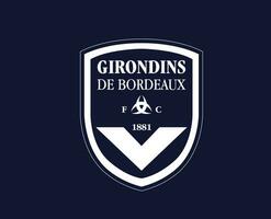 bordò logo club simbolo ligue 1 calcio francese astratto design vettore illustrazione con blu sfondo