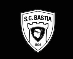 bastia club logo simbolo bianca ligue 1 calcio francese astratto design vettore illustrazione con nero sfondo