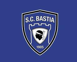 bastia club logo simbolo ligue 1 calcio francese astratto design vettore illustrazione con blu sfondo