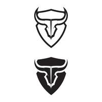 toro corno mucca e bufalo logo e simboli modello icone app vettore