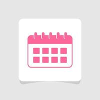 semplice calendario icona rosa colore su bianca sfondo vettore