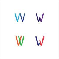 modello di logo della lettera w e design del logo del carattere per il business e l'identità aziendale vettore