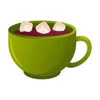 tazza di caffè con marshmallows vettore