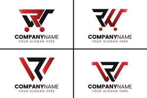 creativo monogramma lettera rw logo design collezione vettore