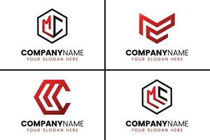 creativo monogramma lettera mc logo design collezione vettore