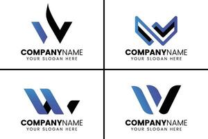 creativo monogramma lettera w logo design collezione vettore