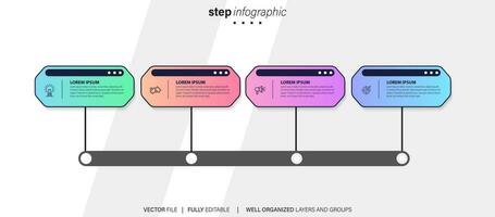 collezione di colorato Infografica può essere Usato per flusso di lavoro disposizione, diagramma, numero opzioni, ragnatela design. Infografica attività commerciale concetto con opzioni, parti, passaggi o processi. vettore eps 10