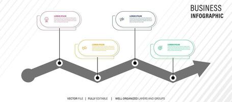 moderno 3d Infografica modello con 4 passi. attività commerciale cerchio modello con opzioni per opuscolo, diagramma, flusso di lavoro, sequenza temporale, ragnatela design. vettore eps 10