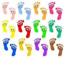 piedi felici colorati vettore