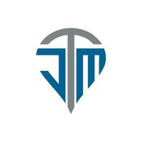 jtm lettera logo. jtm creativo monogramma iniziali lettera logo concetto. jtm unico moderno piatto astratto vettore lettera logo design.