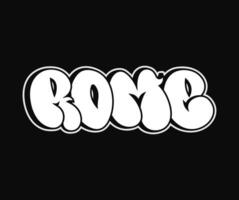 Roma - singolo parola, lettere graffiti stile. vettore mano disegnato logo. divertente freddo trippy parola Roma città, moda, graffiti stile Stampa maglietta, manifesto concetto