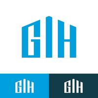 gh, iniziale monogramma logo per vero tenuta con casa stile vettore