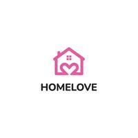 casa amore cuore logo design modello vettore, e completamente modificabile vettore